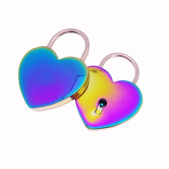 Rainbow Color Heart Padlock