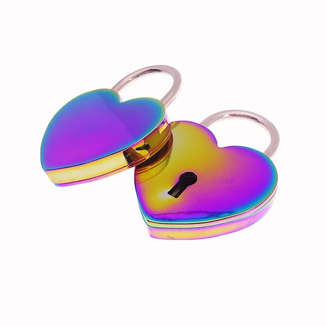 Rainbow Color Heart Padlock