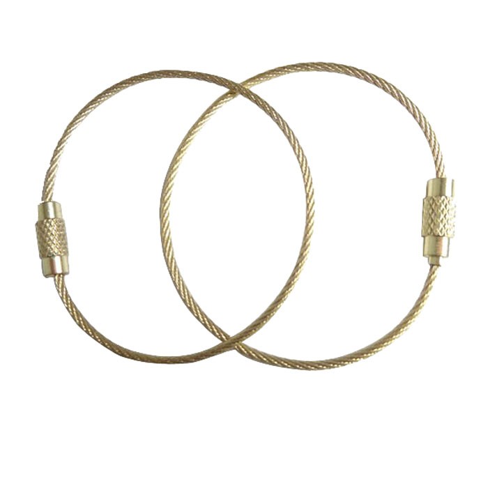 Gold Stainless Steel Wire Keychain