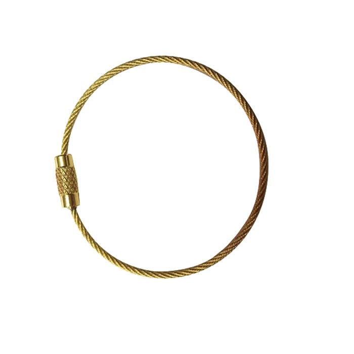 Gold Stainless Steel Wire Keychain