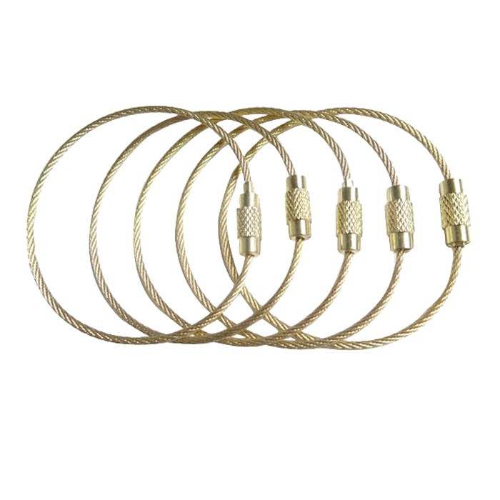 Gold Stainless Steel Wire Keychain