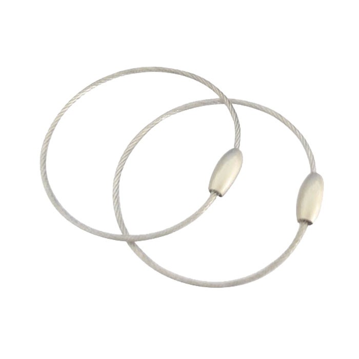 Stainless Steel Wire Keychain With Clear PVC
