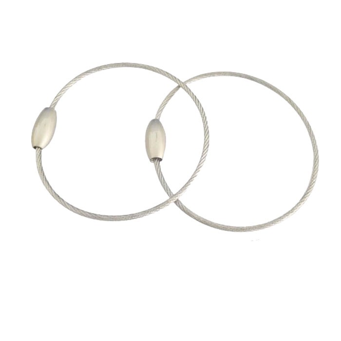 Stainless Steel Wire Keychain With Clear PVC