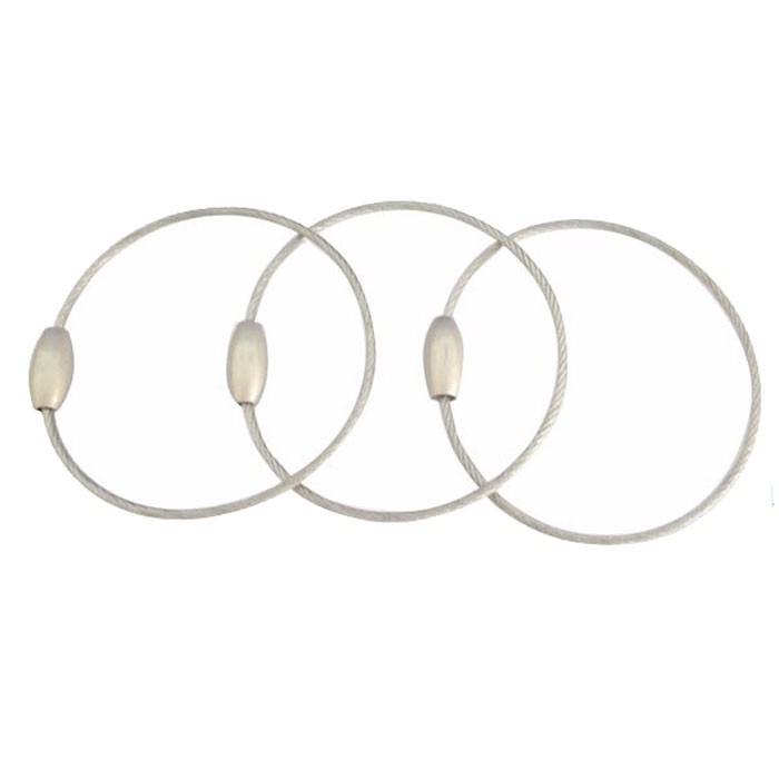 Stainless Steel Wire Keychain With Clear PVC