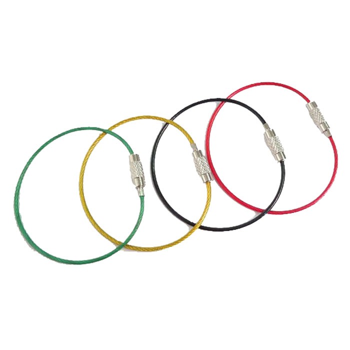 Stainless Steel Wire Keyring With PVC Coated