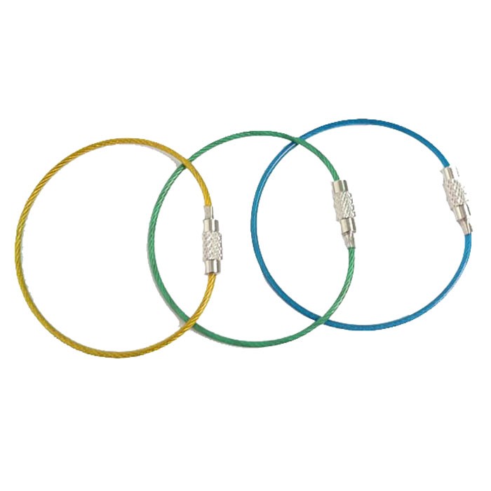 Stainless Steel Wire Keyring With PVC Coated