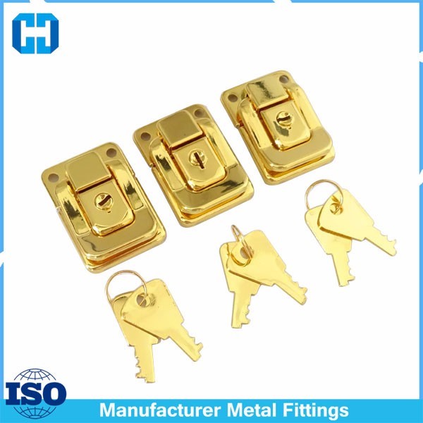 Gold Color Jewelry Box Latch Lock With Key