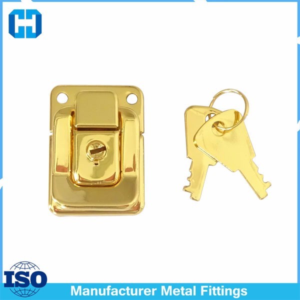 Gold Color Jewelry Box Latch Lock With Key