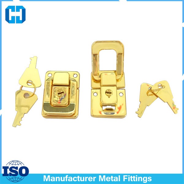 Gold Color Jewelry Box Latch Lock With Key