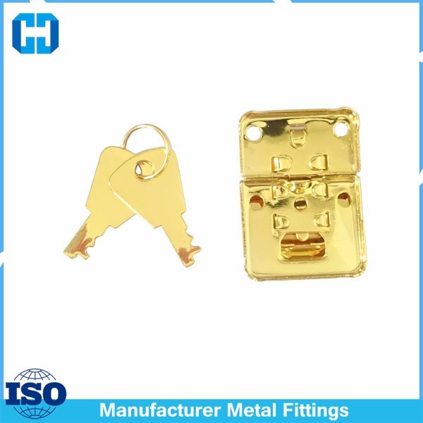 Gold Color Jewelry Box Latch Lock With Key