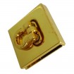 Gold Tone Square Bag Flip Lock